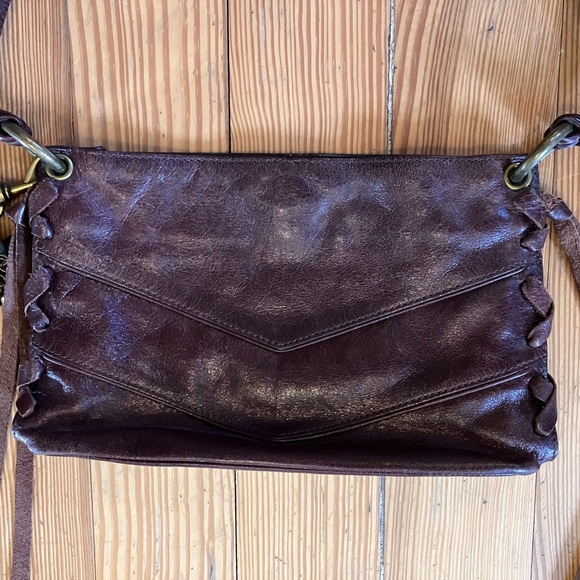 Via Spiga Leather Side Lace up Shoulder Bag with Feather Charm Detail - Picture 2 of 14